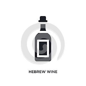 black hebrew wine isolated vector icon. simple element illustration from religion concept vector icons. hebrew wine editable logo