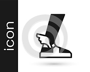 Black Hermes sandal icon isolated on white background. Ancient greek god Hermes. Running shoe with wings. Vector