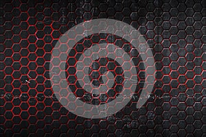 Black hexagon background and texture