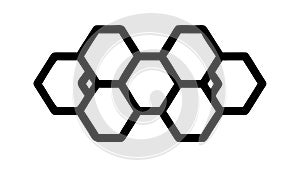 Black Hexagon Honeycomb Pattern Abstract Vector, vector design Generative AI