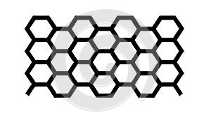 Black Hexagon Honeycomb Pattern Abstract, vector design Generative AI