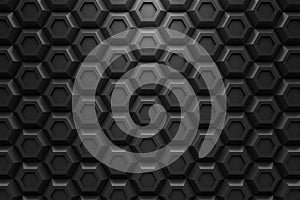 Black hexagon Honeyomb modern technology black abstract 3d back