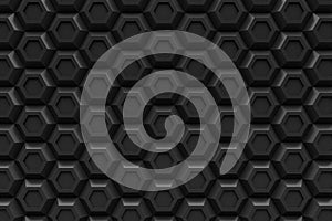 Black hexagon Honeyomb modern technology black abstract 3d back