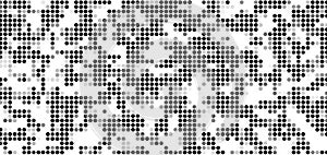 Black hexagon mosaic tile texture pattern on white background