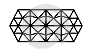 Black Hexagonal Geometric Grid Pattern Structure, vector design Generative AI
