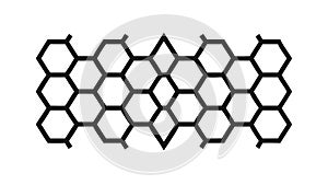 Black Hexagonal Honeycomb Grid Pattern Texture, vector design Generative AI