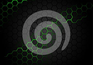 Black Hexagonal Pattern on Green Magma Background