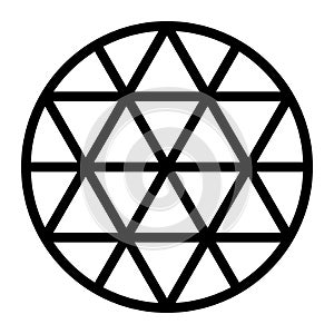 Black hexagram grid formed by lines in a circle photo