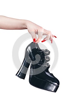 Black high-heel boot