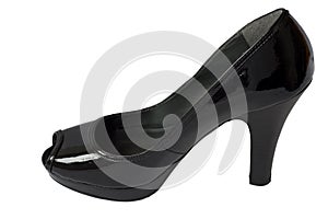 Black high heel shoe