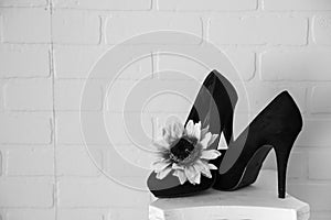 Black high heels background