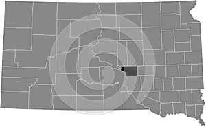 Location map of the Buffalo County of South Dakota, USA photo