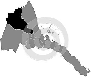 Location map of the Anseba region of the State of Eritrea