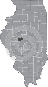 Location map of the Menard County of Illinois, USA