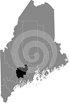 Location map of the Kennebec County of Maine, USA photo