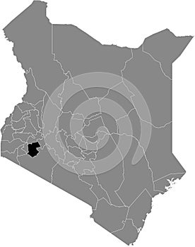 Location map of the Bomet county of Kenya
