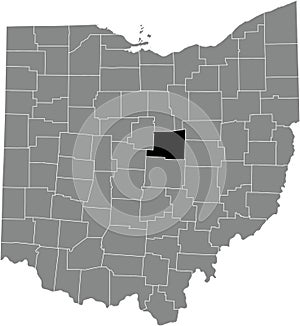 Location map of the Knox County of Ohio, USA photo