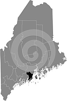 Location map of the Knox County of Maine, USA photo