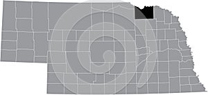 Location map of the Knox County of Nebraska, USA photo