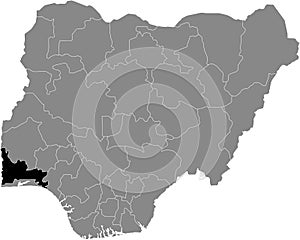 Location map of the State of Ogun of Nigeria photo