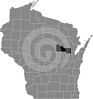 Location map of the Shawano County of Wisconsin, USA photo