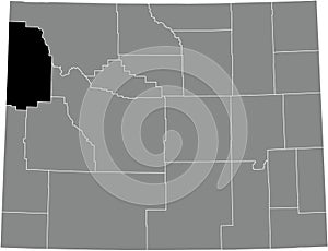 Location map of the Teton County of Wyoming, USA photo