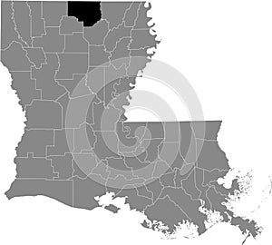 Location map of the Union Parish of Louisiana, USA
