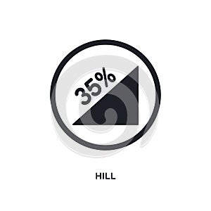 black hill isolated vector icon. simple element illustration from traffic signs concept vector icons. hill editable logo symbol
