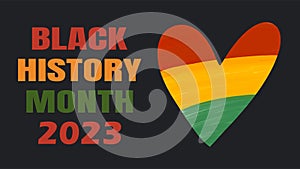 Black History Month 2023 - African American heritage celebration in USA. Vector illustration with text, hand drawn