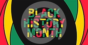 Black history month 2024 hand drawing colorful font letter typography background design template.