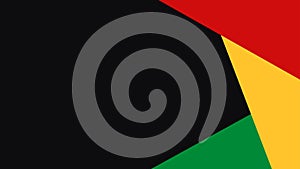 Black History Month Abstract Geometric Banner. Red, Green, And Yellow Colors. Vector Wallpaper