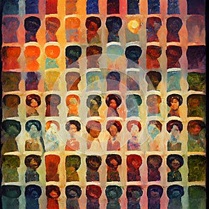 Black History Month Abstract Portraits of Togetherness African American Black Ethnicities Generative AI