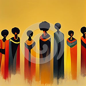 Black History Month Abstract Togetherness African American Black Ethnicities Community Generative AI