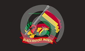 Black history month African American history celebration vector illustration. with the element flag.