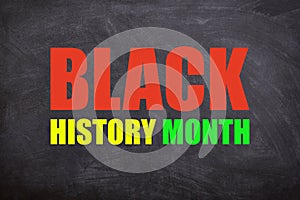 Black History Month African-American History Month background design and text with a black background in the month of February