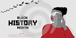 Black History Month, African American Month, annual poster design vector illustration.