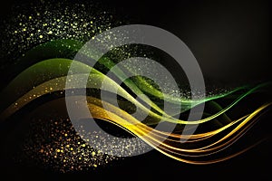 Black History Month background. Abstract green yellow red color geometric waves with glitter sparkle.