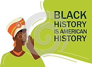 Black history month banner. Celebrated in February in the USA