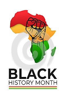 Black History Month banner. Vector illustration of design template for national holiday poster or card. Annual