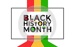 Black History Month banner. Vector illustration of design template for national holiday poster or card. Annual