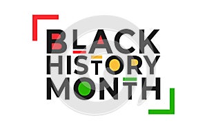 Black History Month banner. Vector illustration of design template for national holiday poster or card. Annual photo