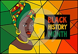 Black history month celebration vector banner. African-American History Month illustration for social media, card
