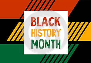 Black history month celebration vector banner. Art with abctract ethnic African patterns. African-American History Month