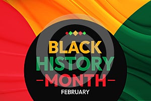 Black History Month Colorful wallpaper with rounded shapes and greetings typography in the circle.