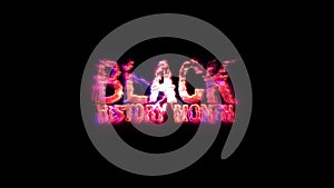 Black history month pink neon abstract Lightning glitch text