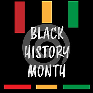 Black History Month Square on black square background