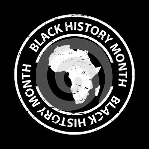 black history month stamp on black