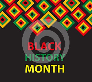 Black history month template for your design. African American History Poster, card, background. Vector illustration