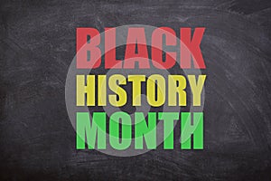 Black history month text with black background photo