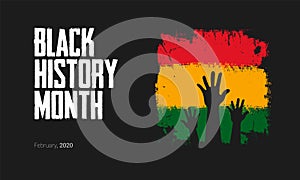 Black History Month to remember important people and events of the African diaspora banner template.